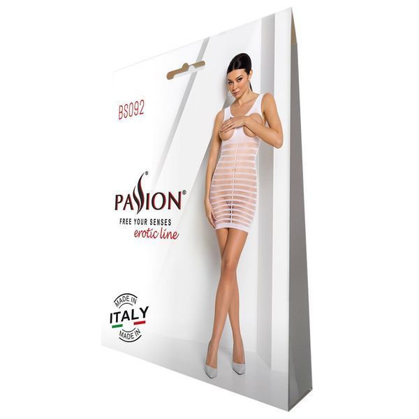 Бодистокинг-платье с открытой грудью Passion BS092 white SO6396