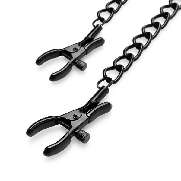 Зажимы для сосков Bedroom Fantasies: Nipple Clamps with Chain, черные SO8817