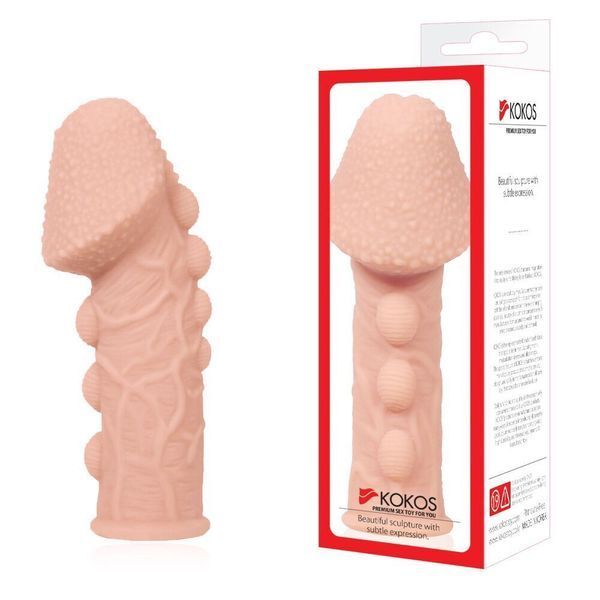 Насадка на член Kokos Extreme Sleeve ES.09 размер S, утолщающая, стимулирующий рельеф SX1447