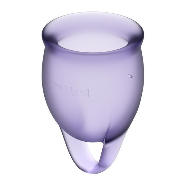 Набор менструальных чаш Satisfyer Feel Confident (lila), 15мл и 20мл, мешочек для хранения SO3580