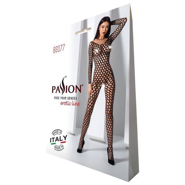 Бодістокінг з крупною сіткою Passion BS077 black SO4156