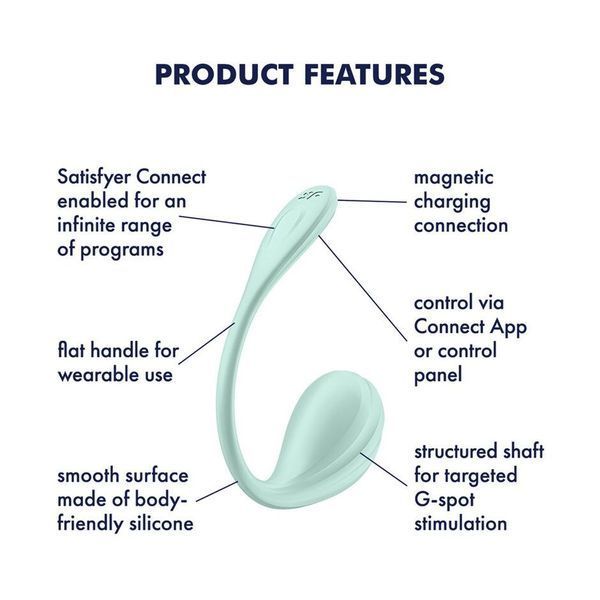 Смарт-віброяйце Satisfyer Smooth Petal Connect App Mint SX0666