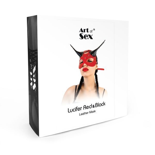 Шкіряна маска Art of Sex - Lucifer Red&Black SO9813