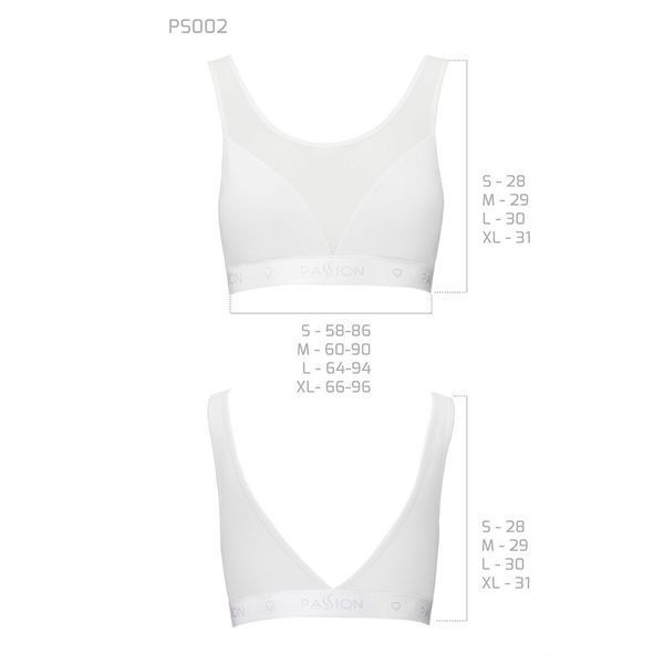 Топ с прозрачной вставкой Passion PS002 TOP XL, white SO4206