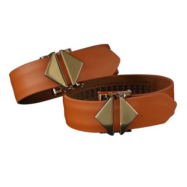 Набір для бондажу LOCKINK 8-Bondage-Straps Restraint Set, коричневий, 8 ременів з натуральної шкіри SX0834