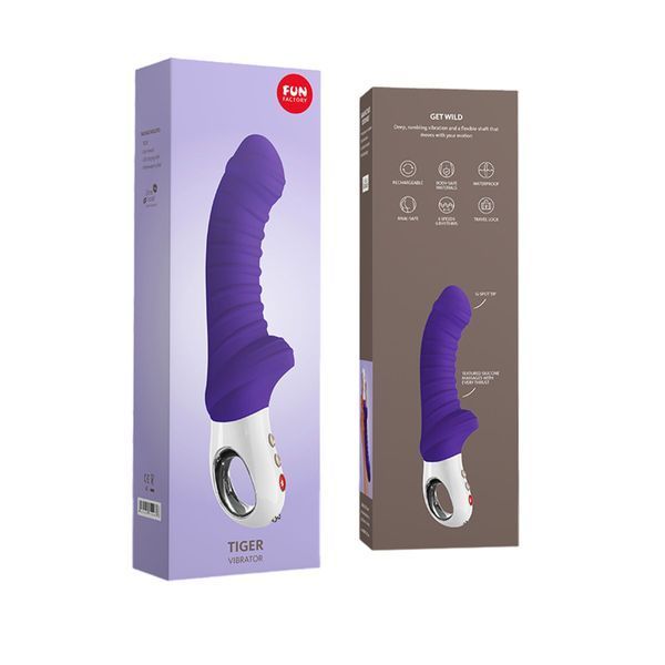 Вибратор для точки G Fun Factory TIGER violet, ребристый, подходит для анальной стимуляции SX0940