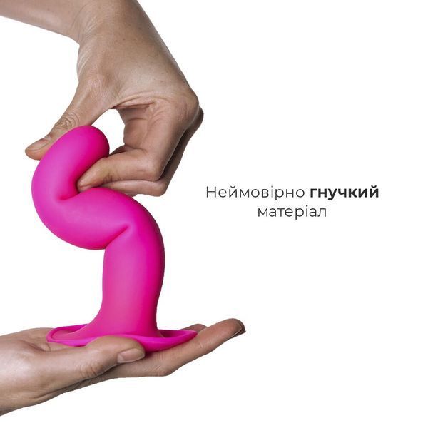 Дилдо с присоской Adrien Lastic Hitsens 4 Pink, отлично для страпона, диаметр 3,7см, длина 17,8см AD24041