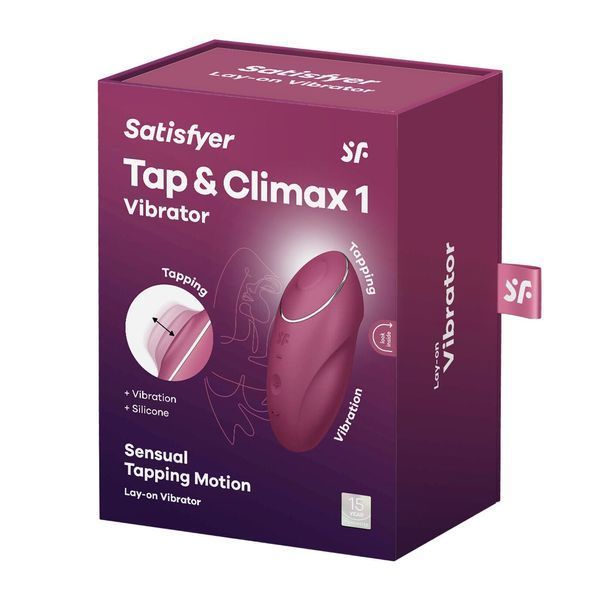 Вібростимулятор-пульсатор Satisfyer Tap & Climax 1 Red, ефект постукування пальцем, 2 мотори SX0566