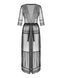 Пеньюар Obsessive Estiqua peignoir M/L черный, прозрачный, на поясе, длина до щиколоток SX1147 фото 3