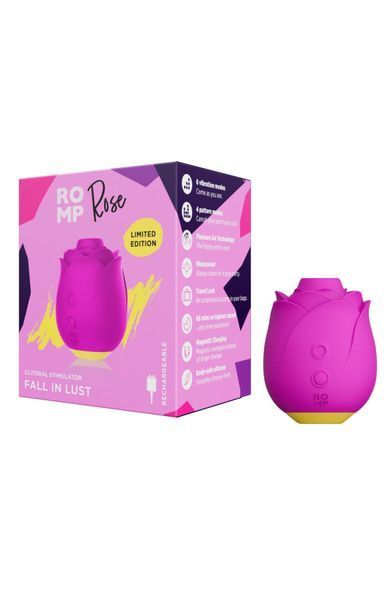 Шикарний вакуумний кліторальний стимулятор Romp Rose Pink, у вигляді троянди SO8738