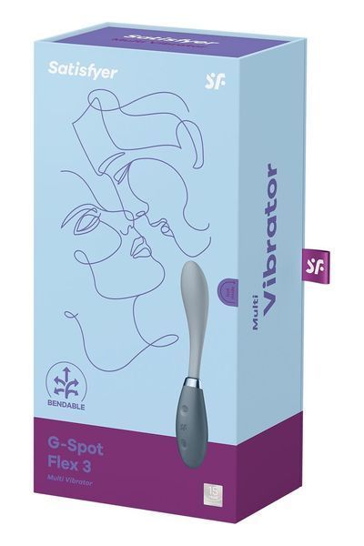 Вібратор Satisfyer G-Spot Flex 3 Grey, гнучкий стовбур із фіксацією положення SO6727