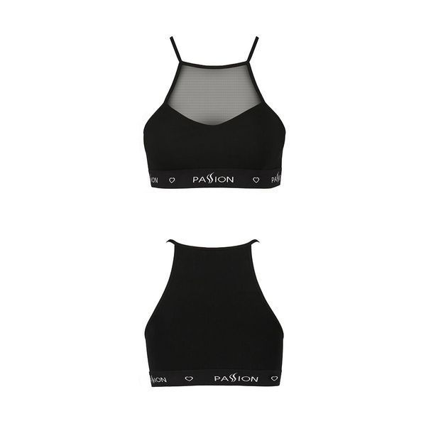 Спортивний топ з прозорою вставкою Passion PS006 TOP XL, black SO4242