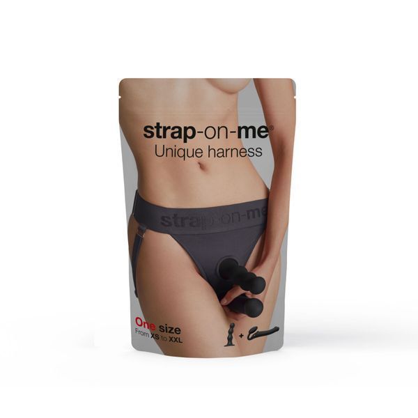 Трусики для страпона Strap-On-Me HARNAIS LINGERIE UNIQUE, One Size, сірі SO9613