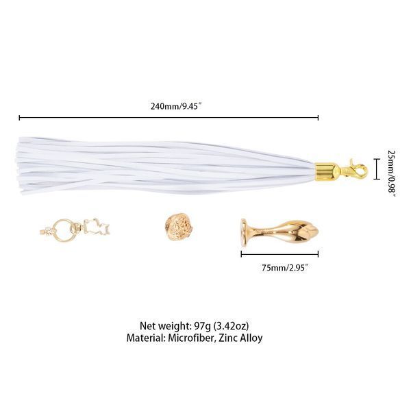Металлическая анальная пробка Хвост пони LOCKINK SEVANDA White Pony-Tail Anal Rose-shape Plug SX0870
