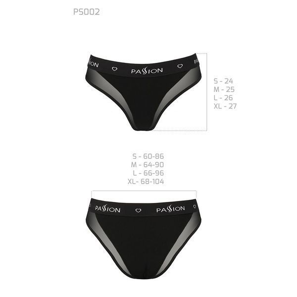Трусики з прозорою вставкою Passion PS002 PANTIES M, black SO4192