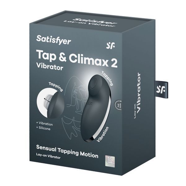 Вібростимулятор-пульсатор Satisfyer Tap & Climax 2 Grey, ефект постукування пальцем SX2184