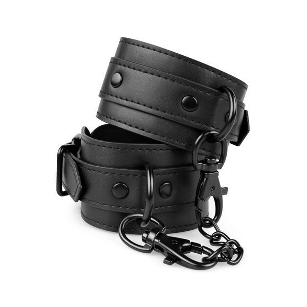 Наручники Bedroom Fantasies: Faux Leather Handcuffs One Size, черные SO8803