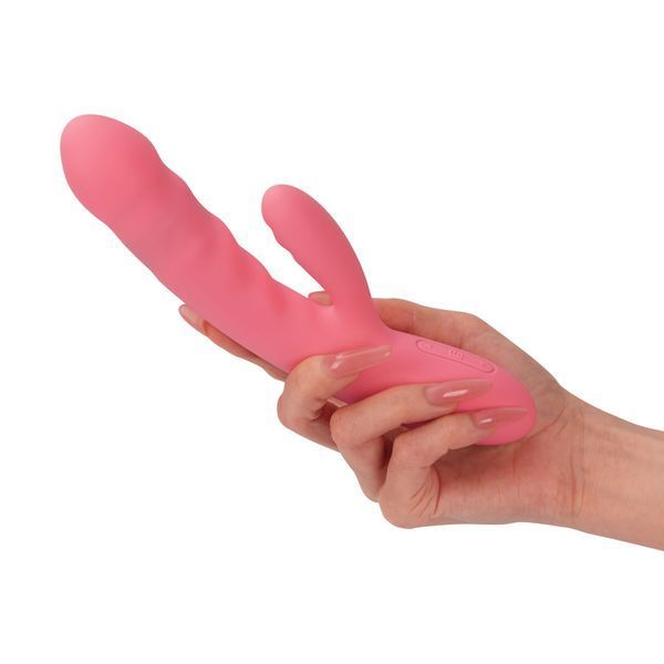 Вибратор-кролик Svakom Avery Strawberry Pink с двигающимся стволом, движение вперед-назад SX1279