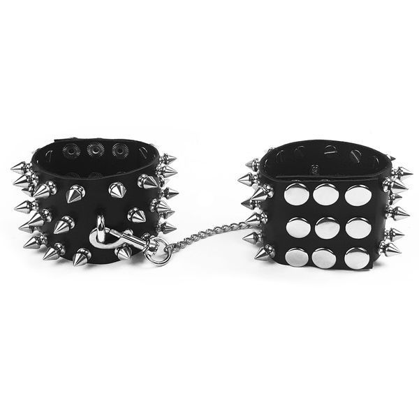 Наручники с шипами Art of Sex - Rose Spiked Leather Handcuffs, натуральная кожа SO7654