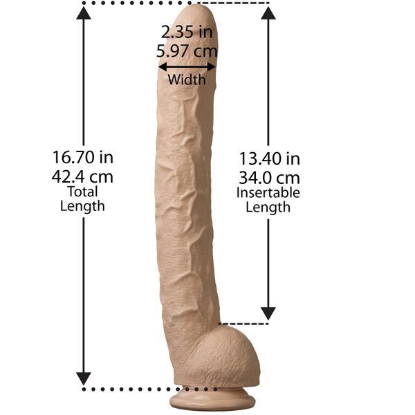 Фалоімітатор Doc Johnson Dick Rambone Cock White, діаметр 6 см, довжина 42 см, ПВХ SO1546