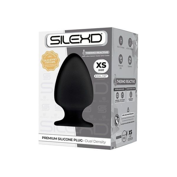 Анальная пробка SilexD (Model 1 size XS) двухслойная, силикон+Silexpan, диаметр 4,5см SO5314
