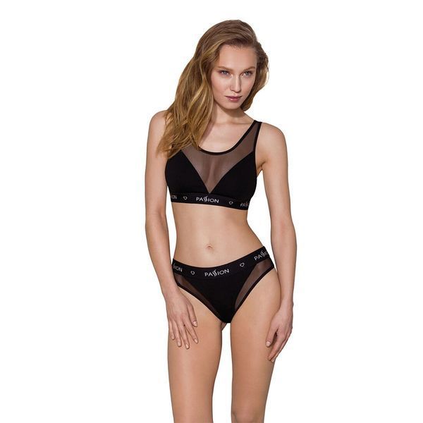 Трусики з прозорою вставкою Passion PS002 PANTIES M, black SO4192