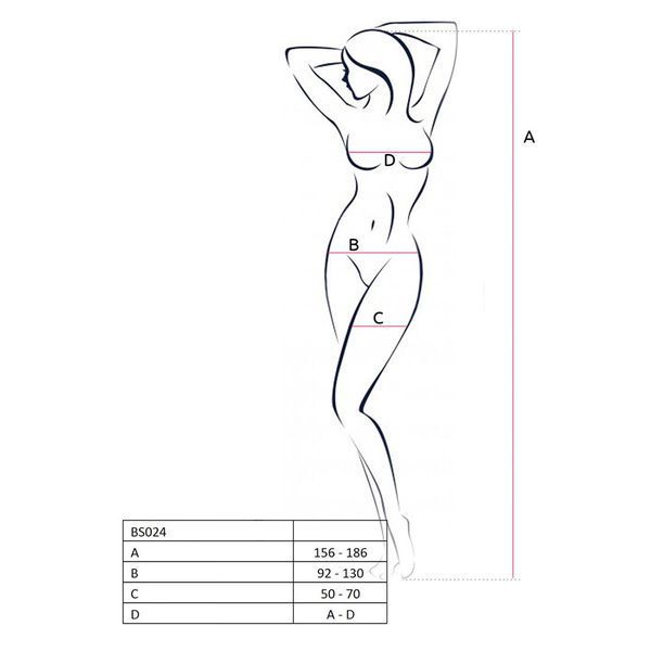 Бодистокинг Passion BS024 white, комбинезон, имитация чулок и пояса PBS024W