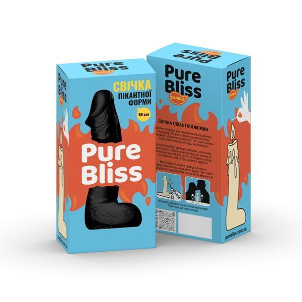 Свічка у вигляді члена Pure Bliss BIG Black 18 см SX1650