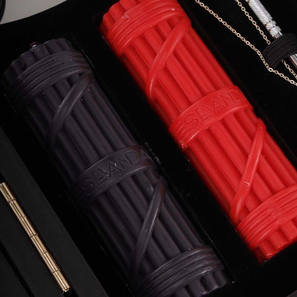 БДСМ-набір LOCKINK All-in-1 BDSM Play Kit, коричневий, ремені, маска, кляпи, анальні пробки, свічки SX0820