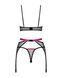 Комплект Obsessive Novenes 3-pcs set, XS/S, прозрачный лиф на косточках, стринги, пояс SX0616 фото 5