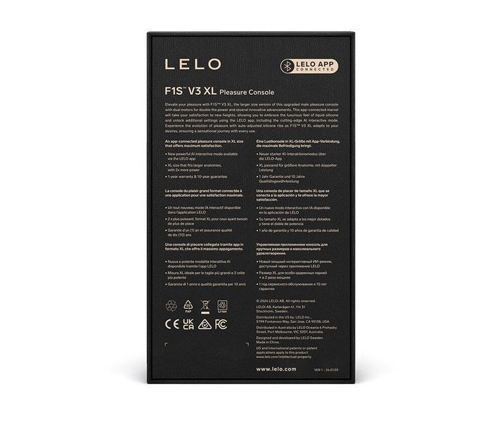 Смарт-мастурбатор LELO F1S V3 XL Teal, увеличенный, 2 мотора, 8 режимов, стимуляция звуковыми волнами SX0706