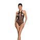 Бодістокінг з декольте Passion BS088 black, імітація корсетної шнурівки SO6382 фото 1