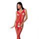 Бодистокинг с имитацией чулок и ажурной вставкой Passion BS072 red SO4142 фото 1
