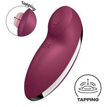 Вибростимулятор-пульсатор Satisfyer Tap & Climax 2 Red, эффект постукивания пальцем SX2185