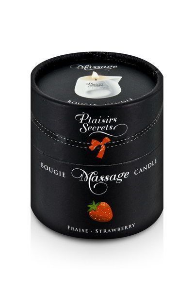 Массажная свеча Plaisirs Secrets Strawberry (80 мл) подарочная упаковка, керамический сосуд SO1848