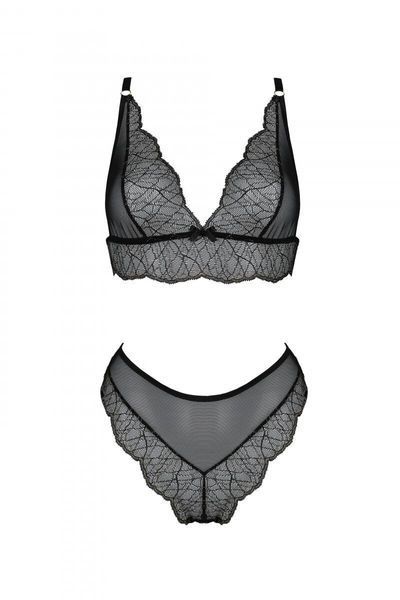 Комплект Passion AMBERLY SET black, XXL/XXXL, бралетт и трусики бразилиана SX0466