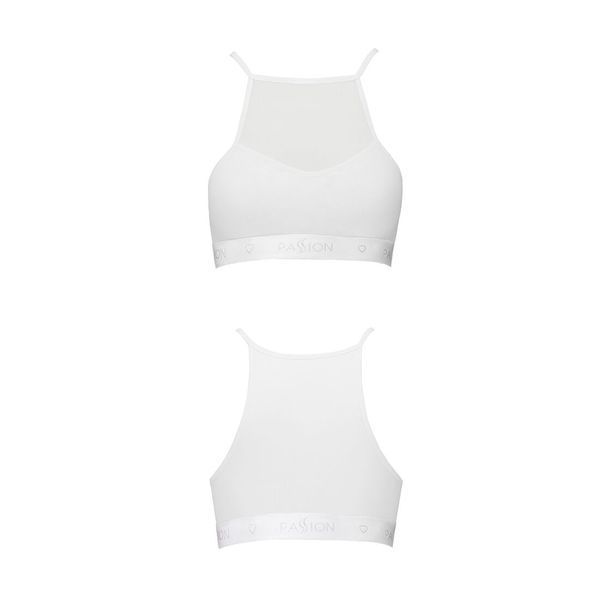 Спортивный топ с прозрачной вставкой Passion PS006 TOP L, white SO4243