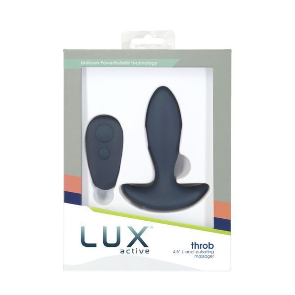 Анальная пробка с пульсацией Lux Active &ndash; Throb &ndash; 4.5" Anal Pulsating Massager, пульт ДУ SO5571