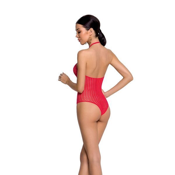 Бодистокинг с декольте Passion BS088 red, имитация корсетной шнуровки SO6383