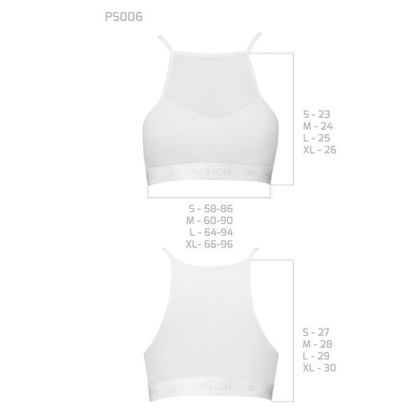 Спортивный топ с прозрачной вставкой Passion PS006 TOP L, white SO4243