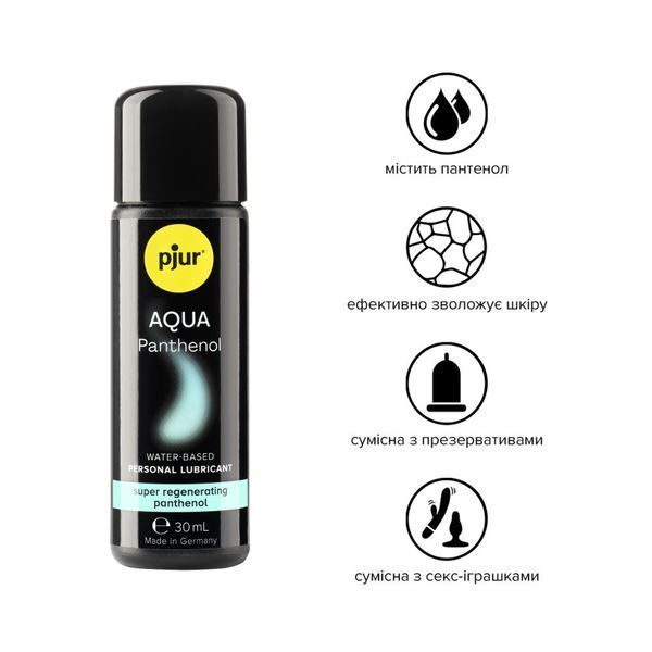 Лубрикант на водній основі pjur Aqua Panthenol 30 мл з пантенолом, догляд та зволоження PJ13600