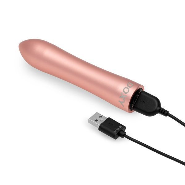 Потужна віброкуля DOXY ROSE GOLD у металевому кейсі, ультрагладенька, 7 режимів SO8028