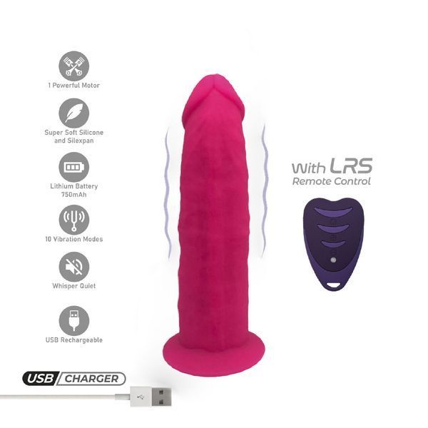 Фалоімітатор з вібрацією SilexD Henry Vibro Pink (MODEL 2 size 7in) + LRS, діаметр 4,4 см SX3130