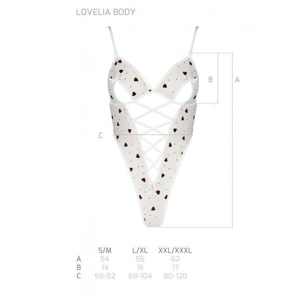 Еротичний боді з малюнком Passion LOVELIA BODY XXL/XXXL, white SO4758