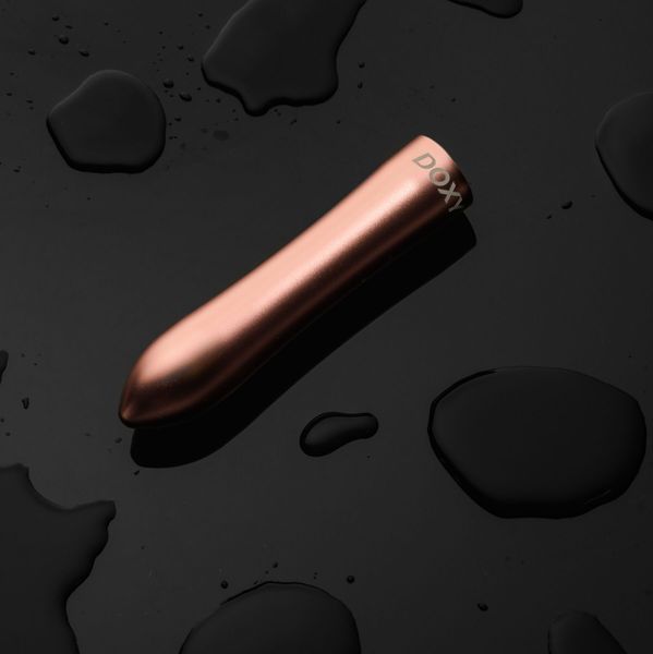 Потужна віброкуля DOXY ROSE GOLD у металевому кейсі, ультрагладенька, 7 режимів SO8028