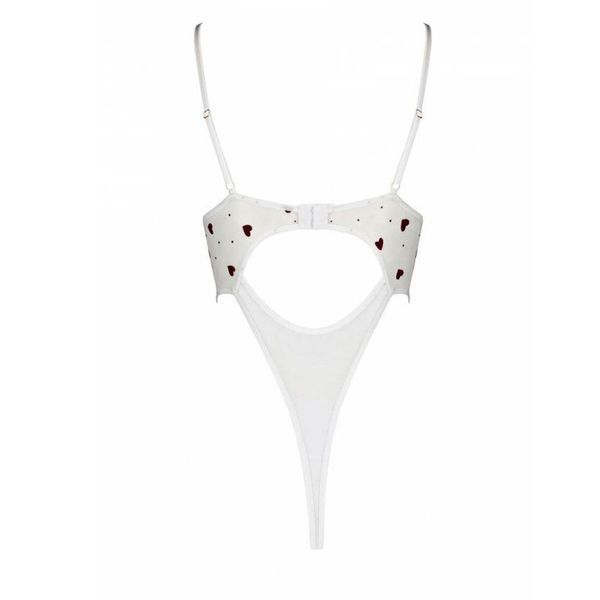 Еротичний боді з малюнком Passion LOVELIA BODY XXL/XXXL, white SO4758