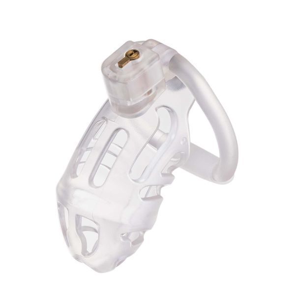 Клетка для пениса LOCKINK SEVANDA Plastic Penis Chastity Cage, прозрачная, 3 кольца разных размеров SX0871