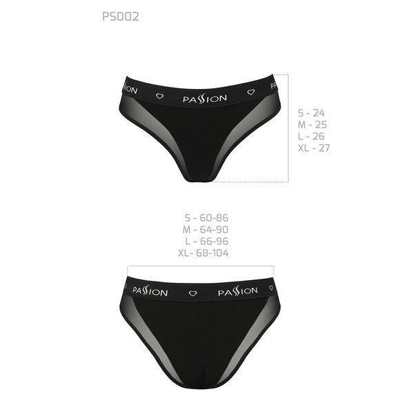 Трусики з прозорою вставкою Passion PS002 PANTIES S, black SO4193