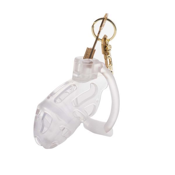 Клетка для пениса LOCKINK SEVANDA Plastic Penis Chastity Cage, прозрачная, 3 кольца разных размеров SX0871