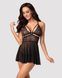 Эротический кружевной комплект с сеточкой Obsessive 838-BAB-1 babydoll & thong black S/M SO7181 фото 1